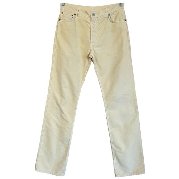 Gucci Vintage Pastel Yellow Jeans Size 46 EU 12 US 100% Cotton Straight Leg - Picture 1 of 8